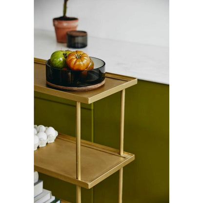 Nordal KAMO rullebord i messing med 4 hylder - 76x31 cm - Nordal - DesignGaragen.dk