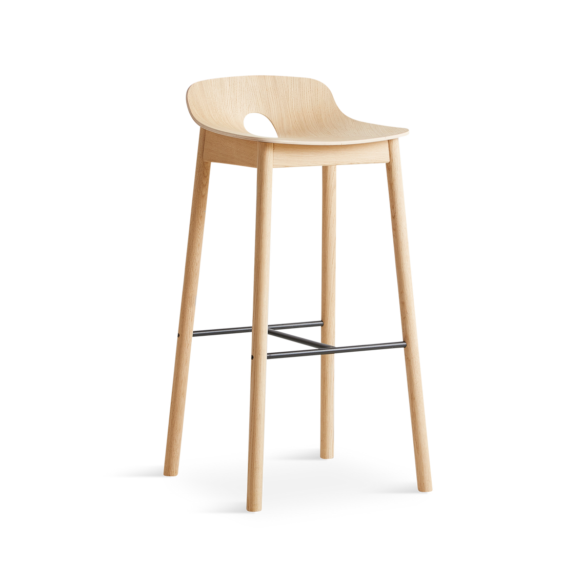 WOUD - Mono bar stool - White pigmented oak - WOUD - DesignGaragen.dk