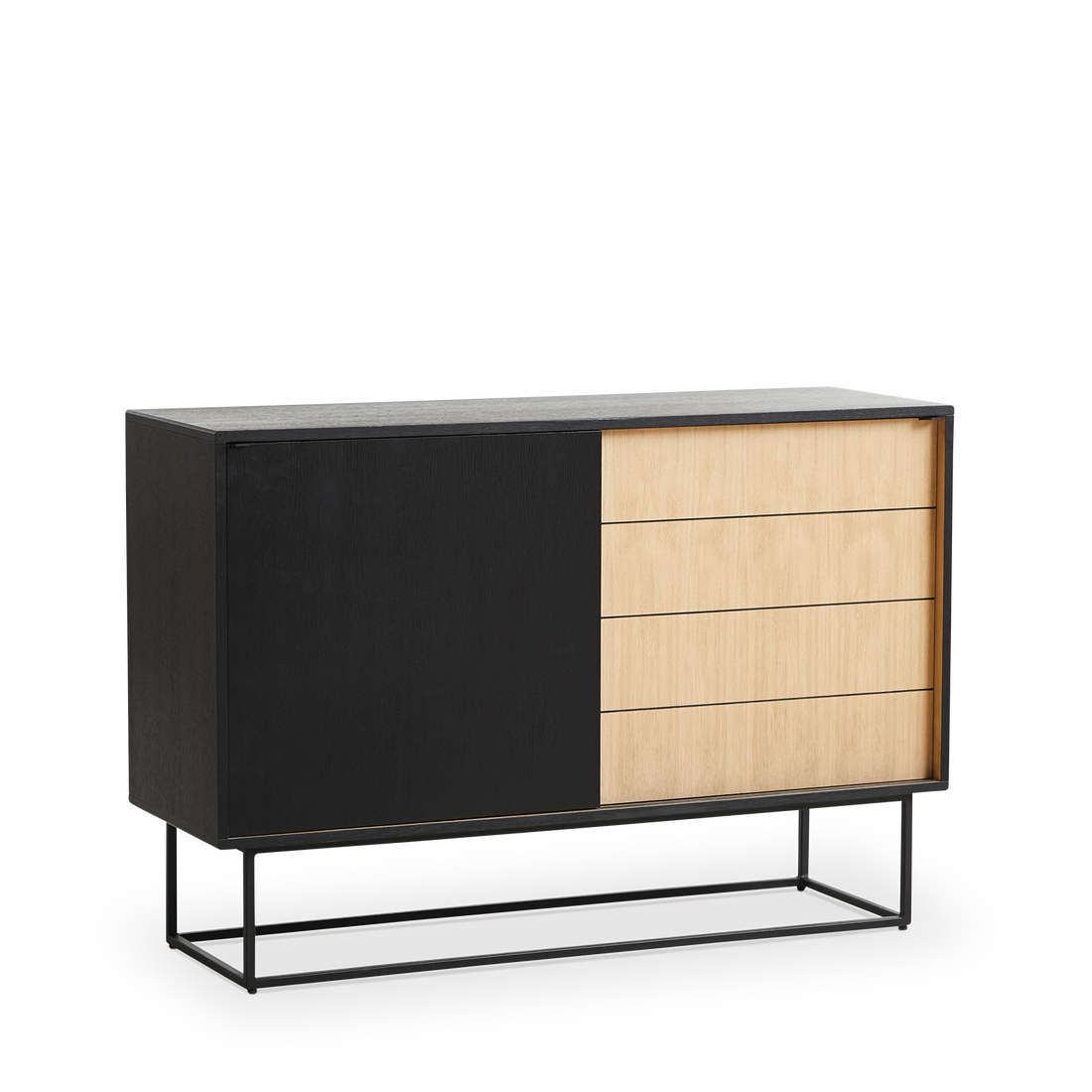 Woud - Virka sideboard (hög) - ek/svart