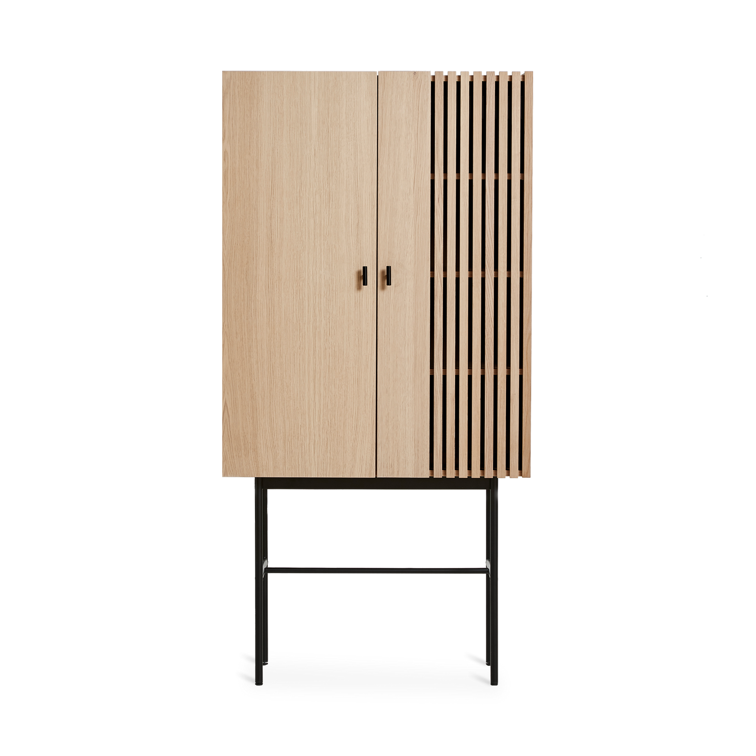 Woud - array highboard (80 cm) - vit pigmenterad ek