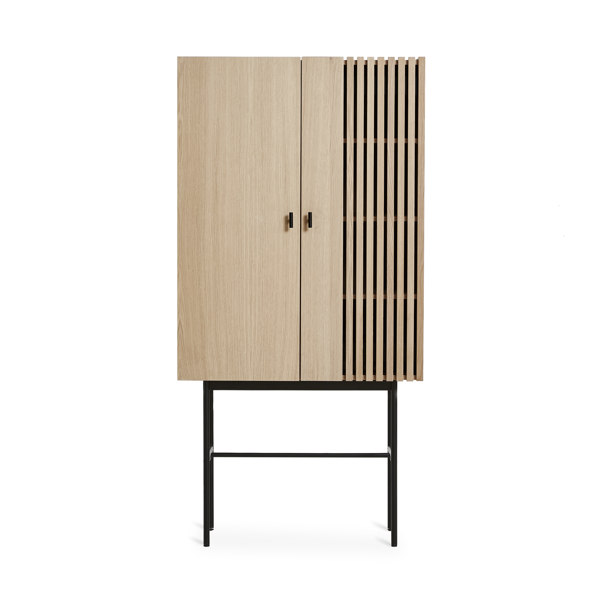 Woud - array highboard (80 cm) - vit pigmenterad ek