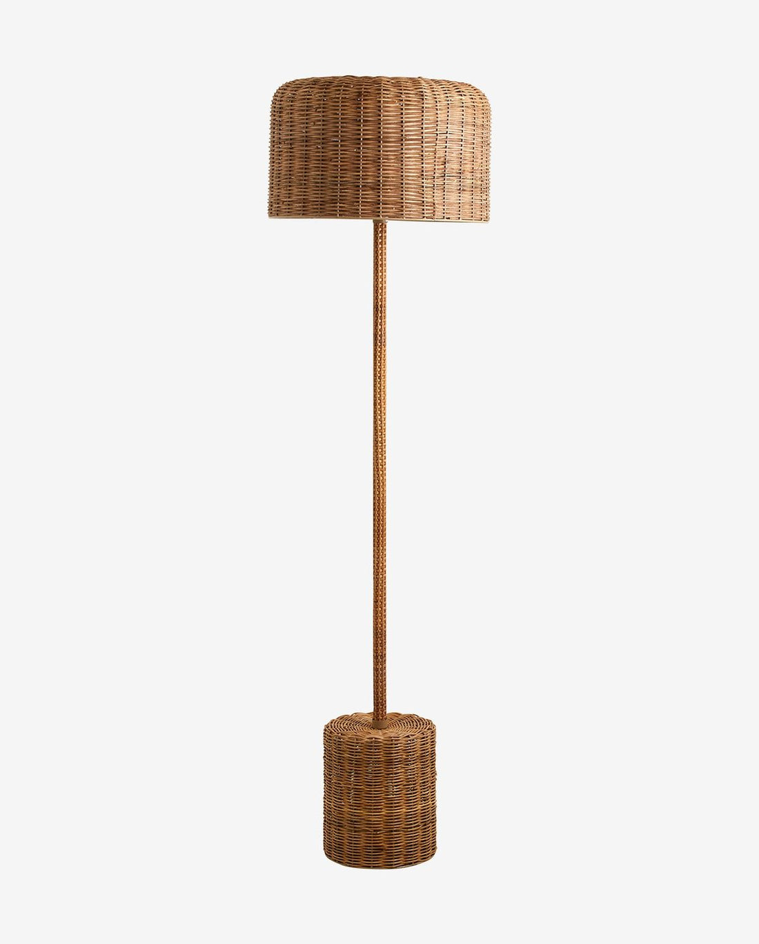 Rör golvlampa i flätad sockerrör - H152 cm - naturen