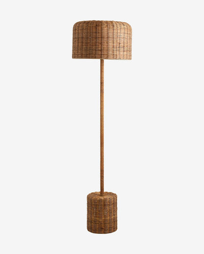 Rör golvlampa i flätad sockerrör - H152 cm - naturen