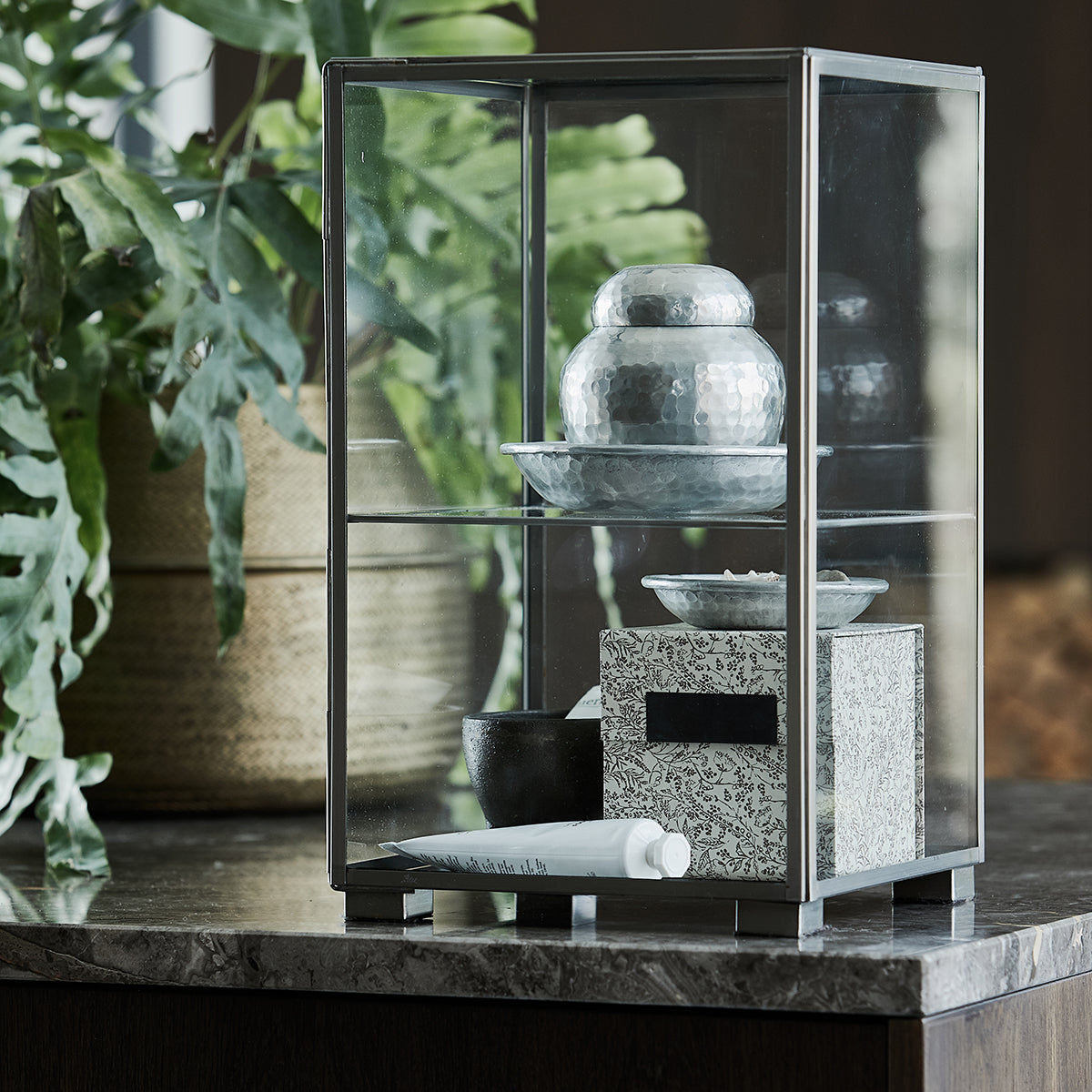 House Doctor - Lagring med lock, galior, silverfinish - Dia: 11,5 cm