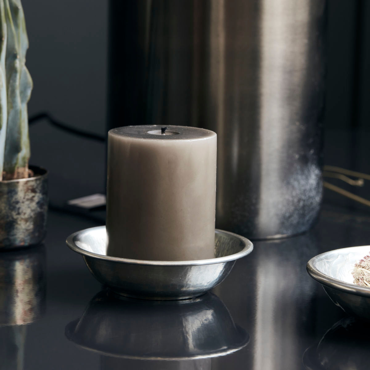 House Doctor - Bakke, Tura, Antique Silver - H: 4 cm, Dia: 12 cm