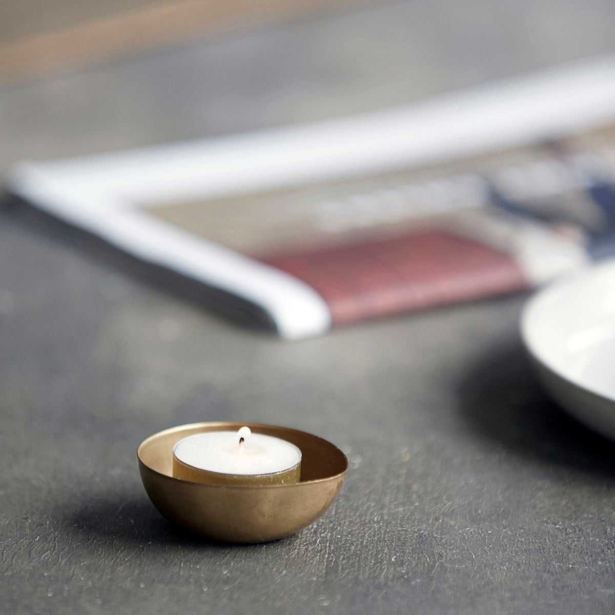 House Doctor - värmeljushållare, ägg, mässingpläterad - l: 7 cm, b: 6 cm, h: 2,3 cm