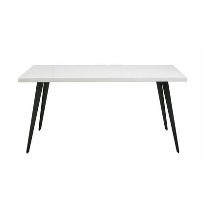 Nordal BLANCA matbord i trä och järn - 160x100 - vit högglans