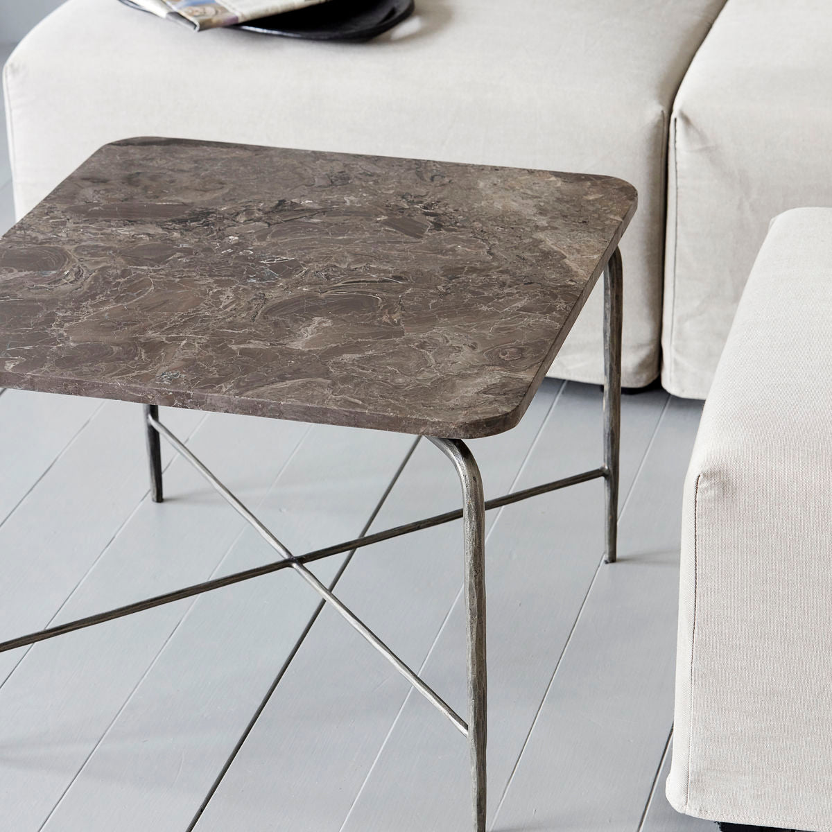 House Doctor-soffbord, fyrkantigt, brun-l: 60 cm, b: 60 cm, h: 45 cm