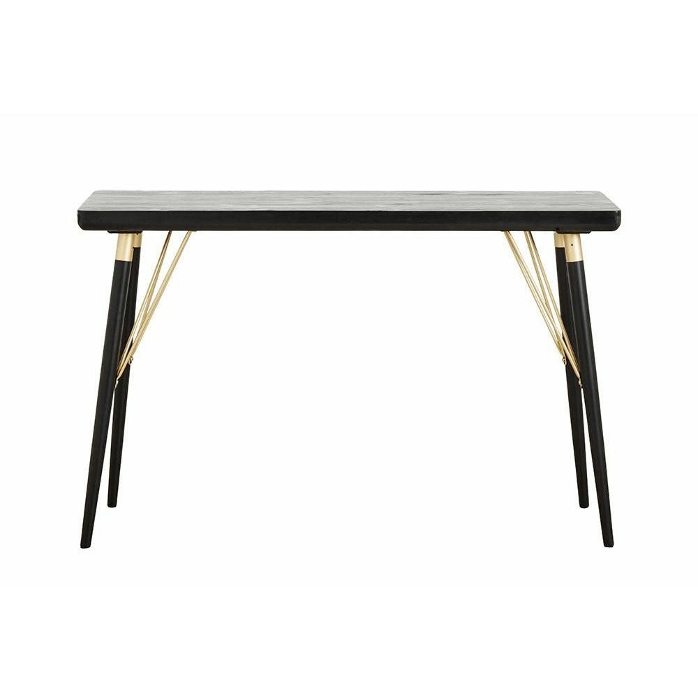 Nordal Konsolbord i trä - 120 x 40 cm - svart/matt guld