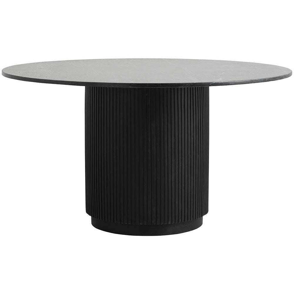 Nordal ERIE runt matbord i trä och marmor - ø140 cm - svart