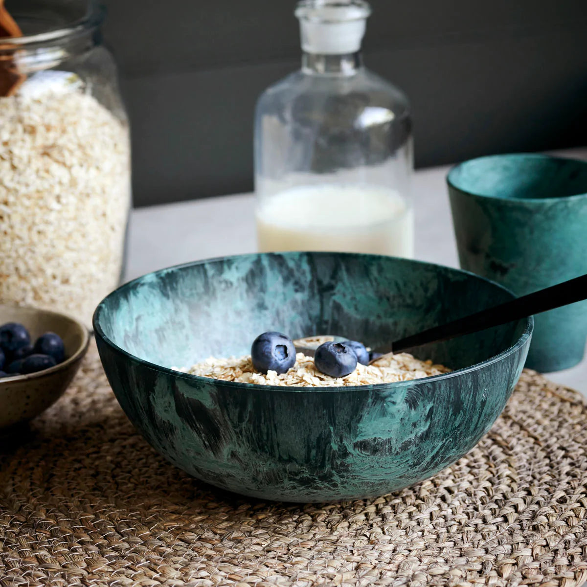 House Doctor - Skål, Server, Grön 2st.  h: 7 cm, diameter: 18,5 cm