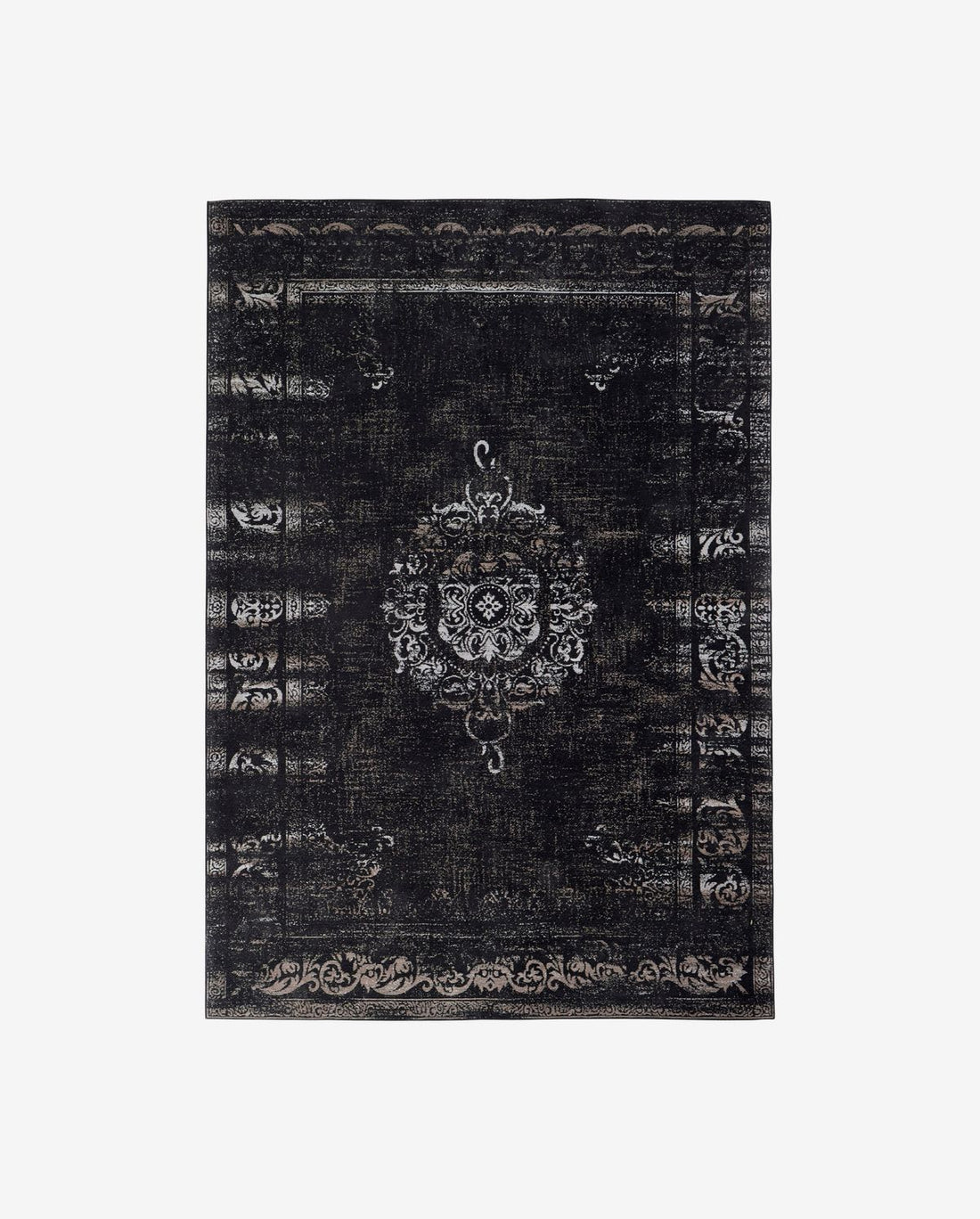 Grand Woven Cotton Filt - 200x290 - Mörkgrå/svart