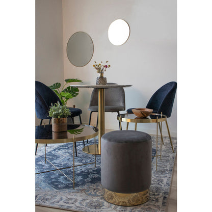 Genève matstol - matstolstol i velor, blått med svarta ben, HN1205