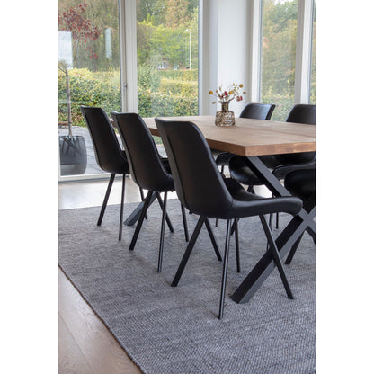 Memphis matbordsstol - matbordsstol i pu, svart med svarta ben, HN1223