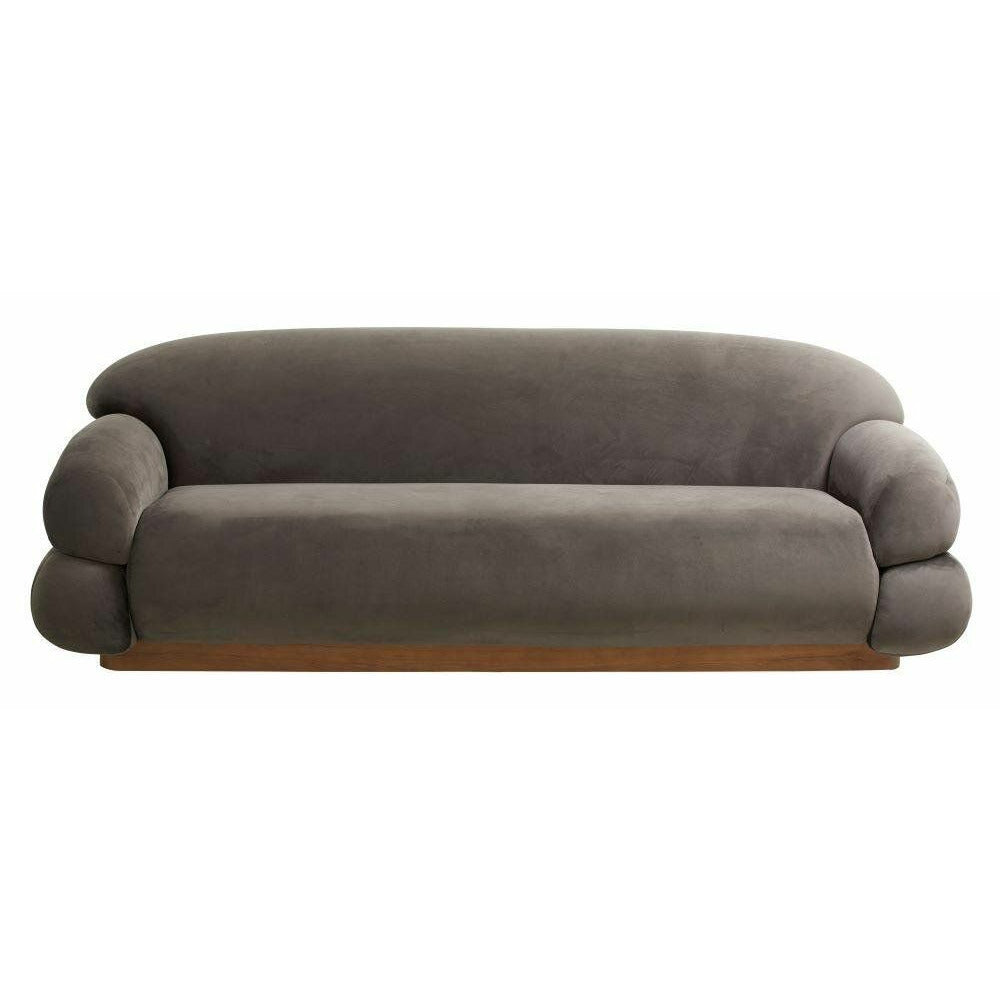 Nordal SOF soffa med velouröverdrag - L214 cm - varmgrå