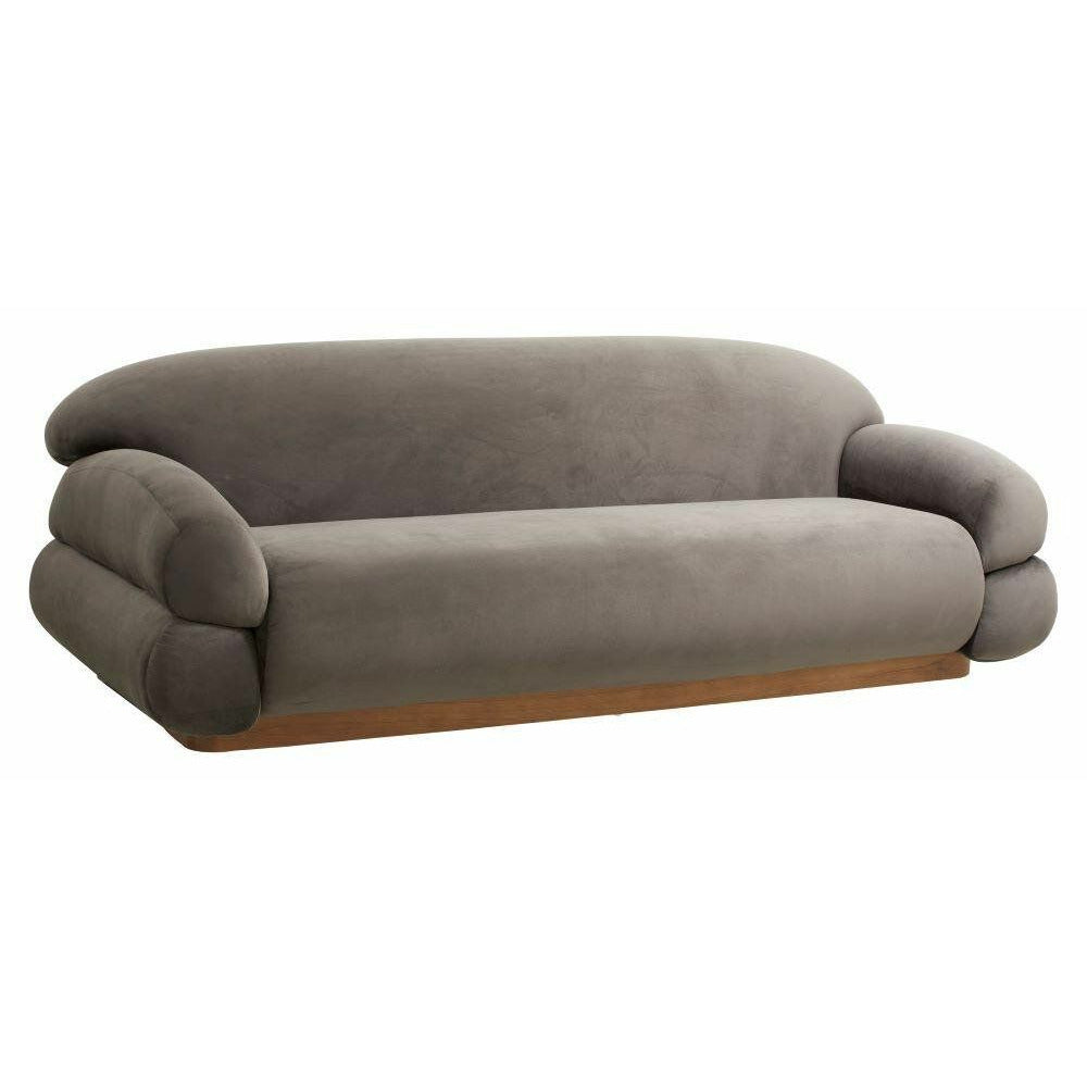 Nordal SOF soffa med velouröverdrag - L214 cm - varmgrå