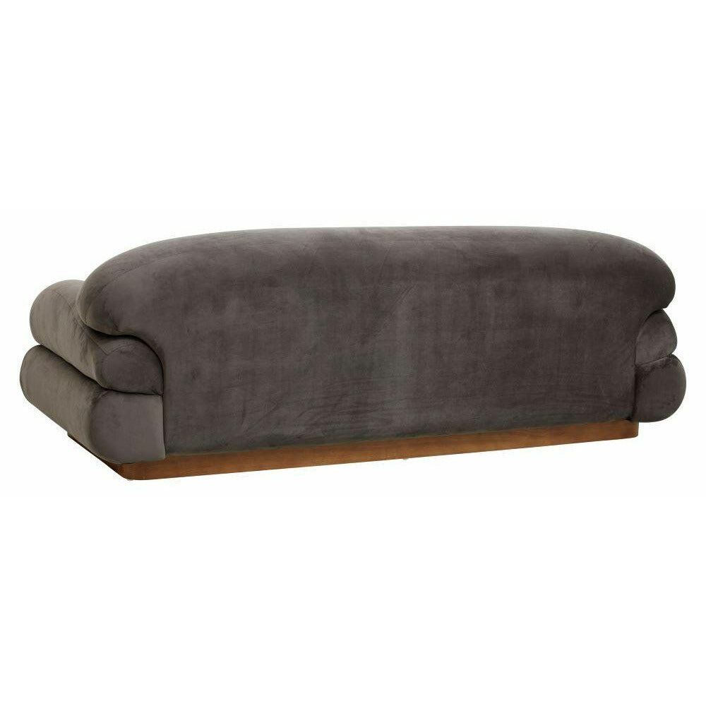 Nordal SOF soffa med velouröverdrag - L214 cm - varmgrå