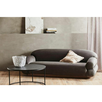 Nordal SOF soffa med velouröverdrag - L214 cm - varmgrå