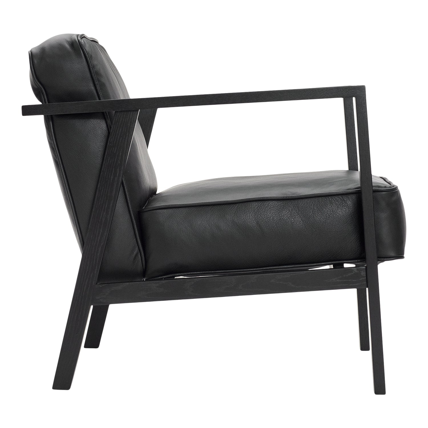 Andersen Furniture - LC1 Lounge Chair - Black Leather/Frame In Black Lacquer