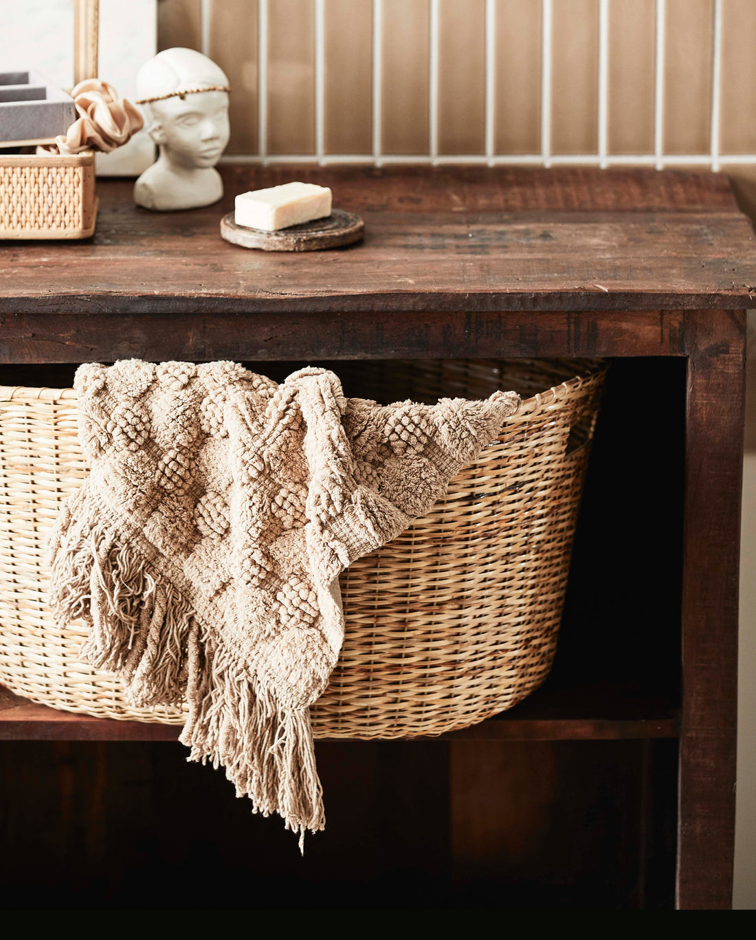 Koloa wicker korg - 40x62 cm - naturen