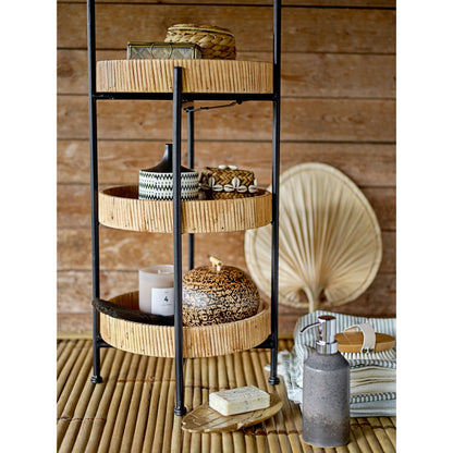 Bloomingville Seval Basket W/Lid, Nature, Bamboo