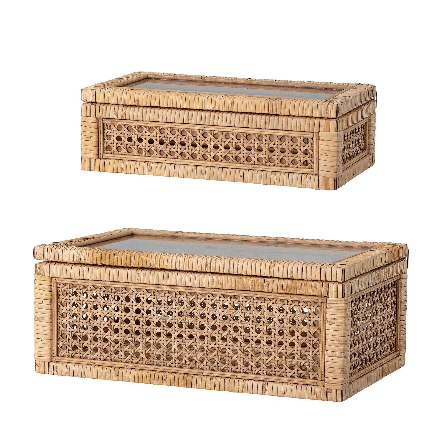 Bloomingville Lally Æske m/Låg, Natur, Rattan - Bloomingville - DesignGaragen.dk