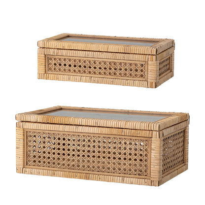 Bloomingville Lally Æske m/Låg, Natur, Rattan - Bloomingville - DesignGaragen.dk