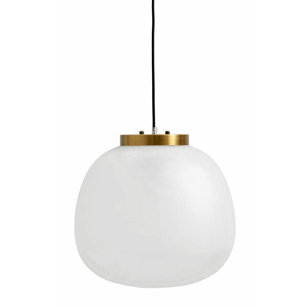 Frosthänge i frostat och klart glas - Ø40 cm - vit/gyllene finish