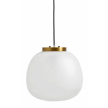 Frosthänge i frostat och klart glas - Ø40 cm - vit/gyllene finish