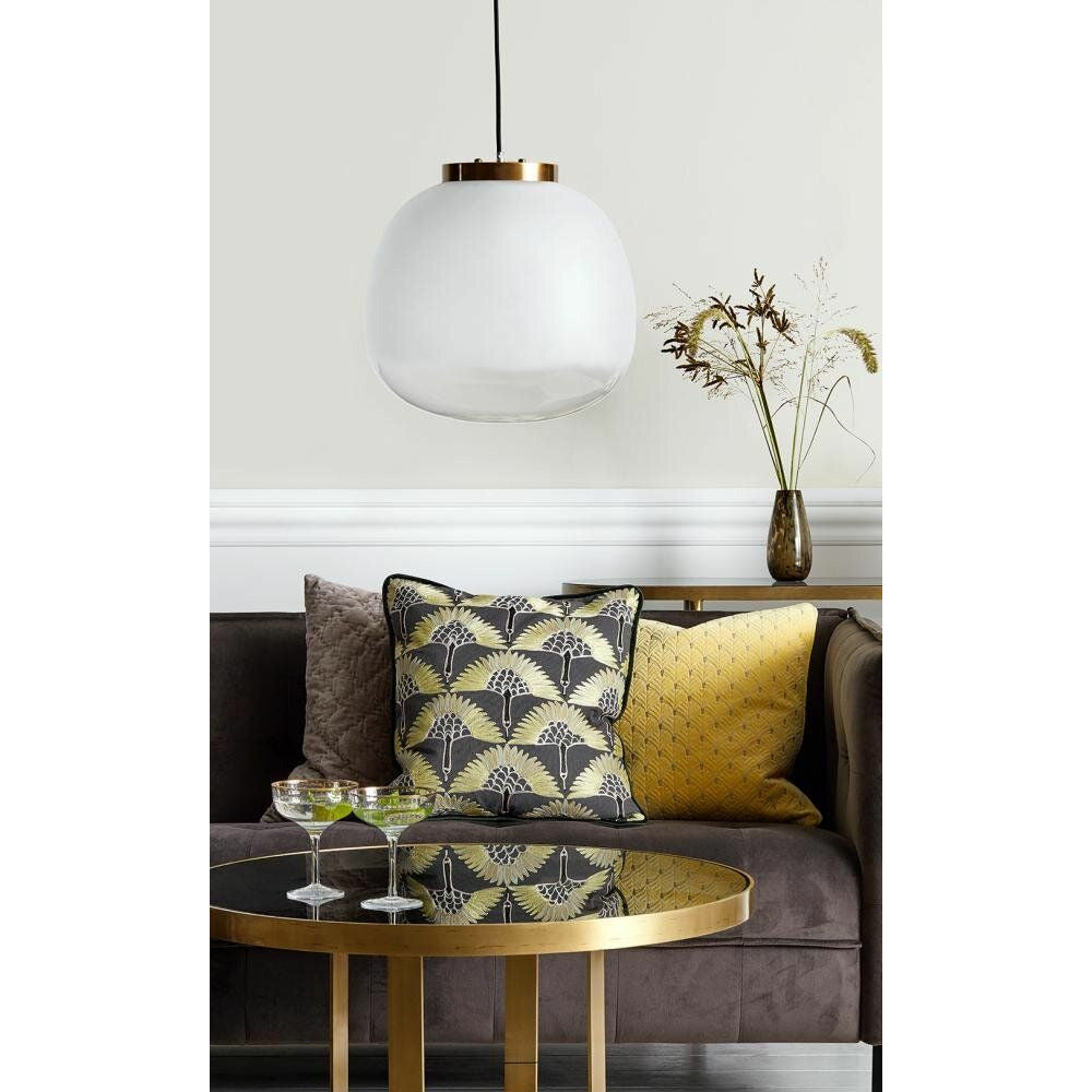 FROST hänge i frostat och klart glas - ø40 cm - vit/gyllen finish