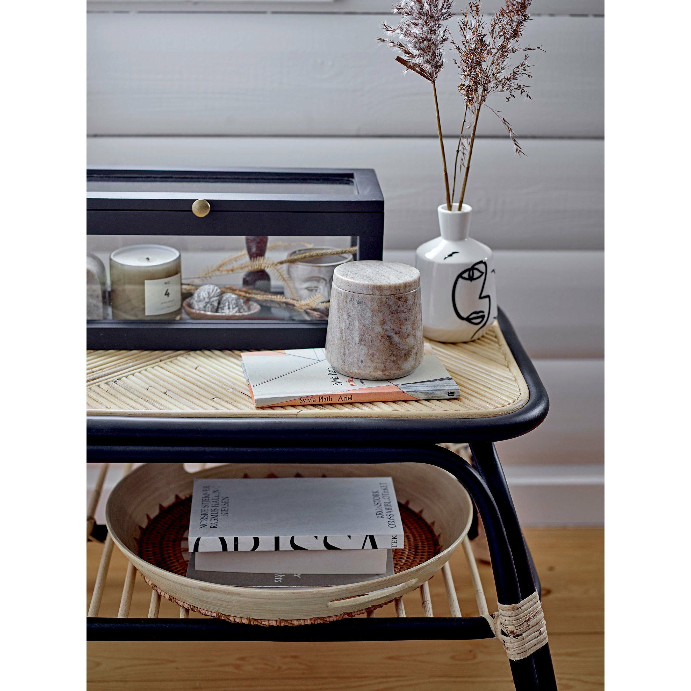 Bloomingville Bloomingville Loue Sidebord, Sort, Rattan - DesignGaragen.dk.