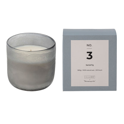 Illume X Bloomingville NO. 3 - Santal Fig Duftlys, Blå, Naturlig Voks - Illume X Bloomingville - DesignGaragen.dk