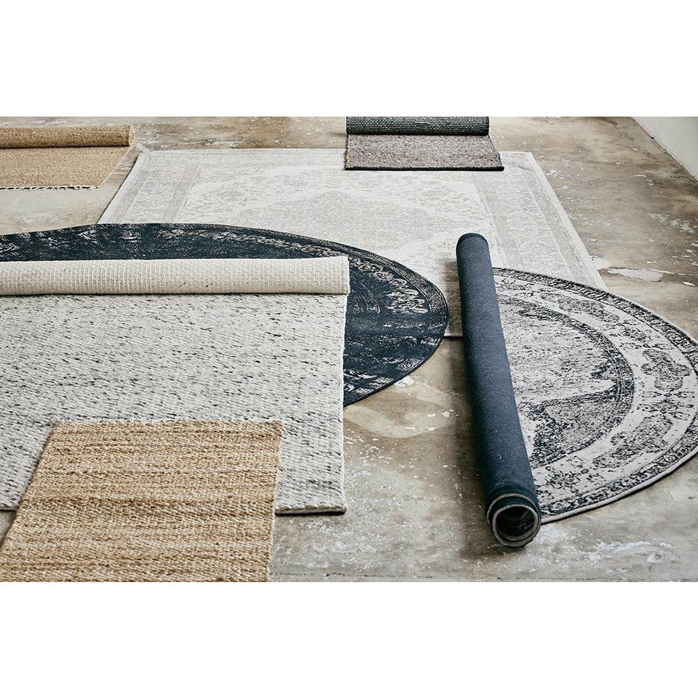 Venus Round Woven Cotton Filt - Ø240 - Grå