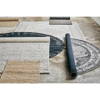 Venus Round Woven Cotton Filt - Ø240 - Grå