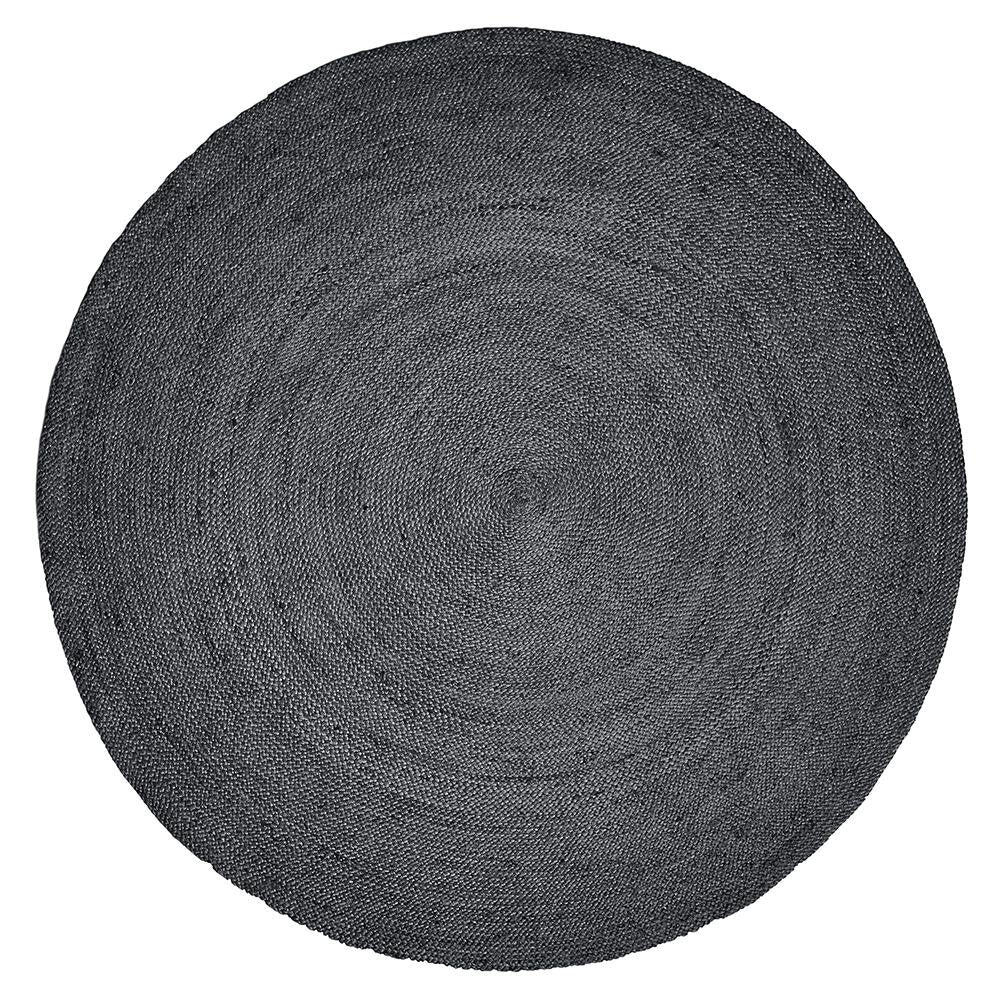 Nordal Rund matta i jute - ø150 cm - svart