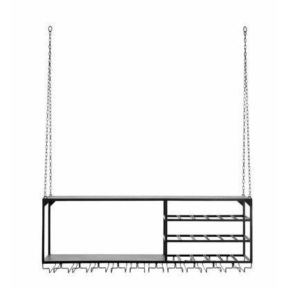 Nordal LOFT kökshylla i järn för upphängning - 120x30 cm - svart