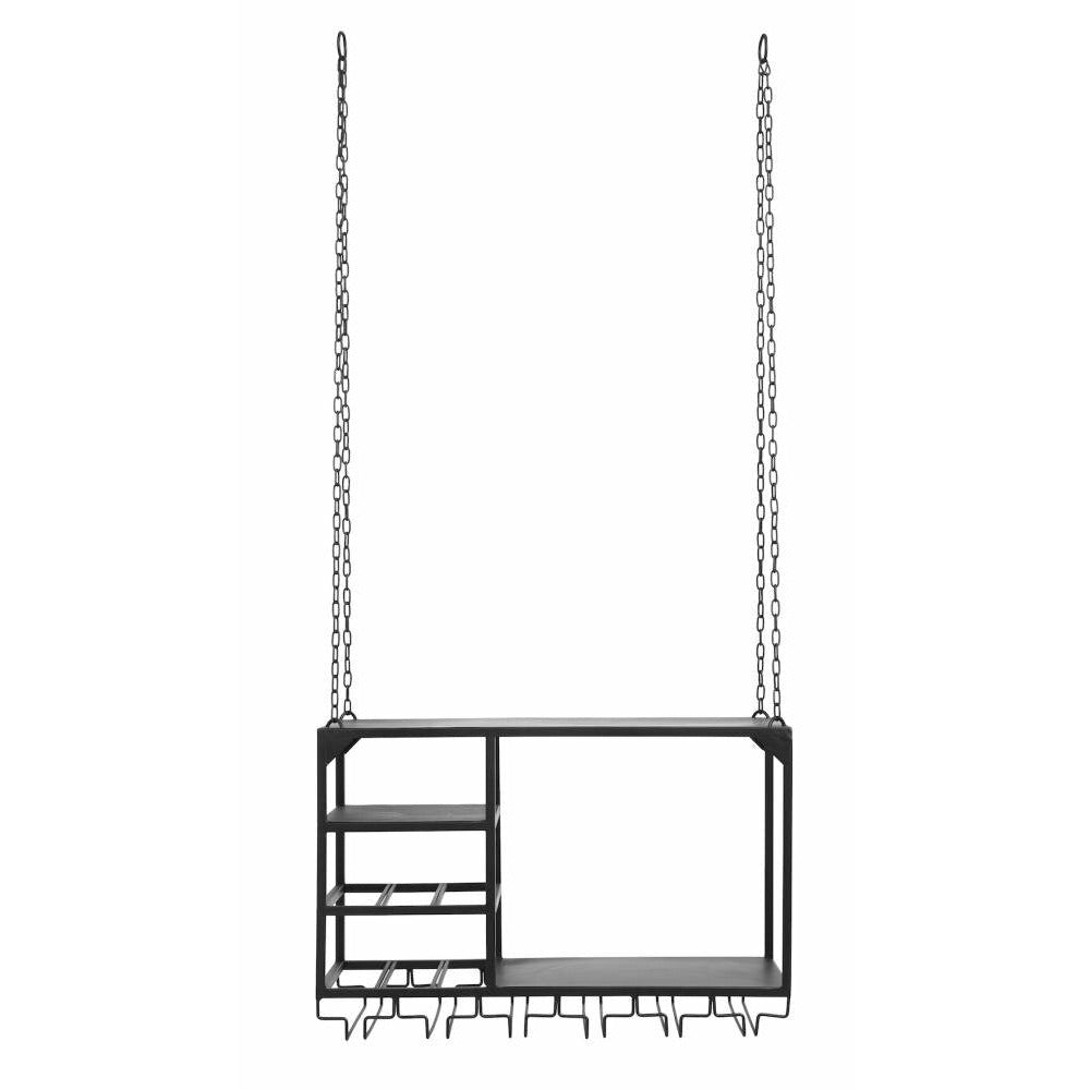 Nordal LOFT kökshylla i järn för upphängning - 65x30 cm - svart