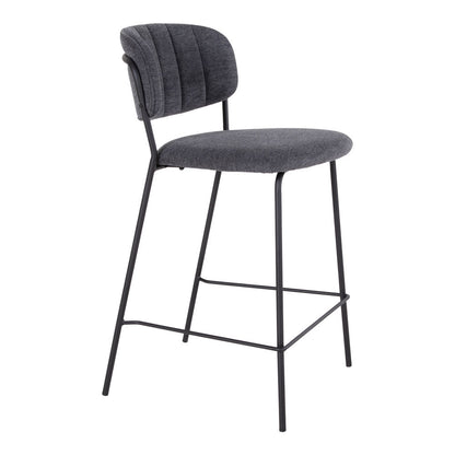 Alicante Counter Chair - Counter Chair in Dark Grey Tyg med Black Metal Ben HN1103 - 2 - PCS