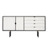 Andersen Furniture S6 sideboard i sort med hvide fronter - B163xD43xH80 cm - DesignGaragen.dk.