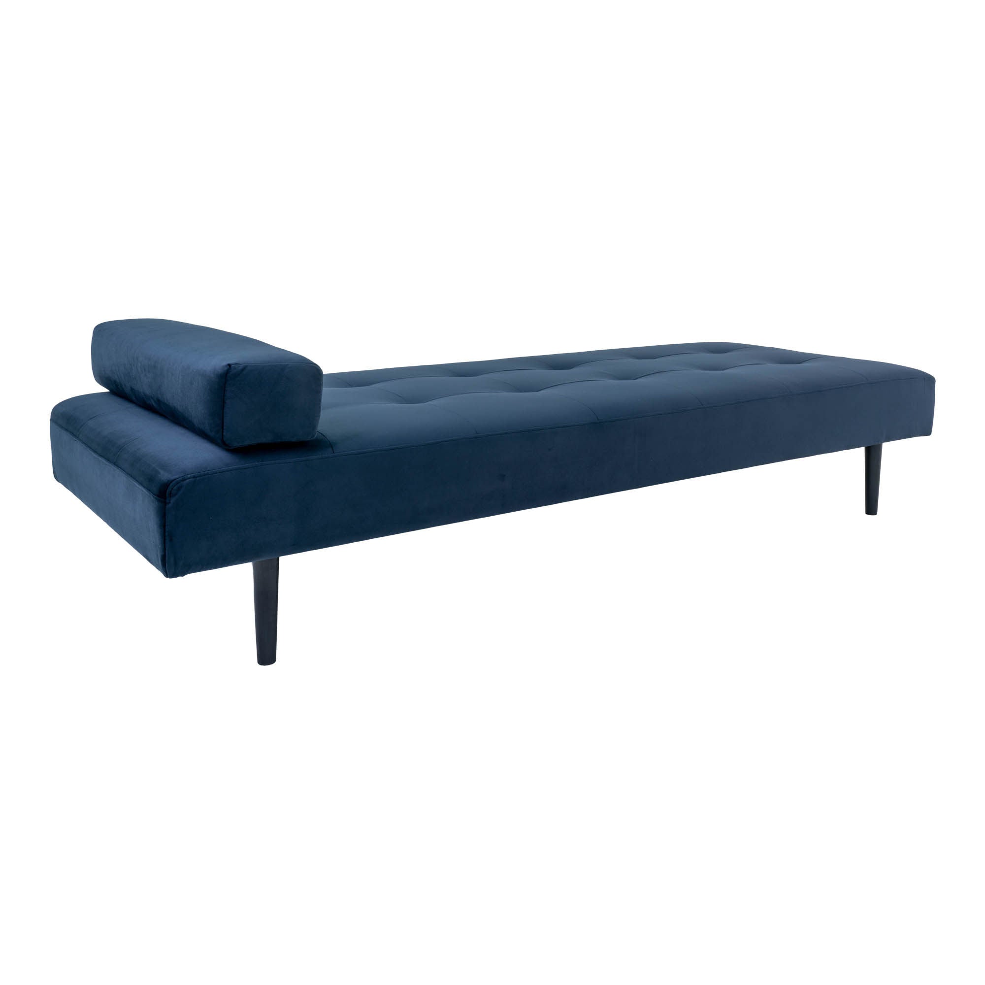 Capri Daybed - Daybed in Velor, mörkblå med svarta träben, HN1005