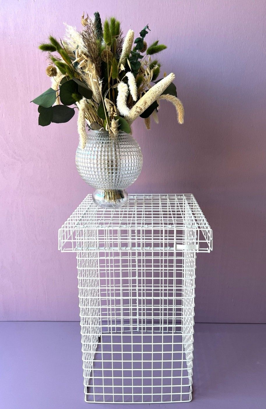 Kalager designtrådpall, vit