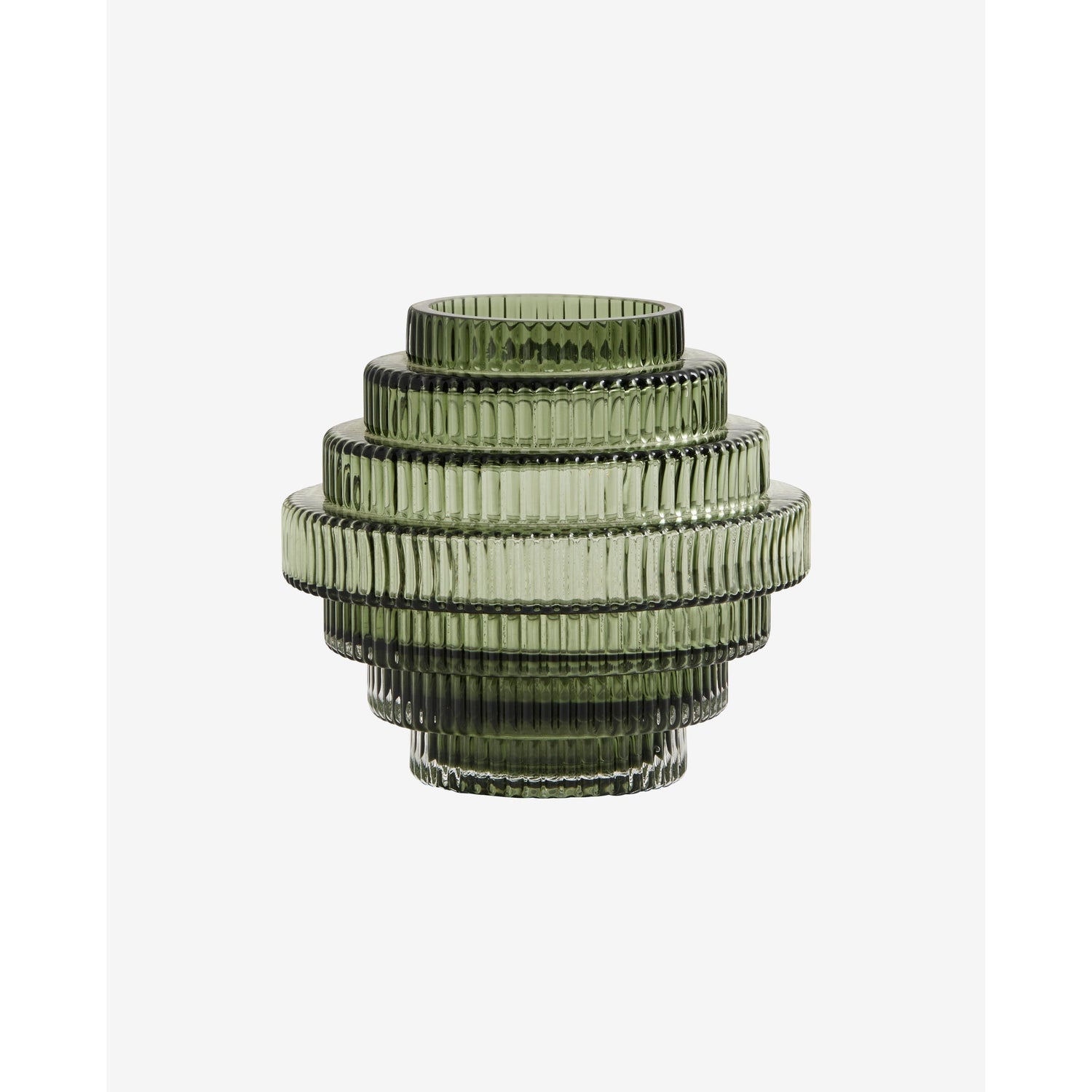 RILL vase med riller - h16 cm - vissengrøn - Nordal - DesignGaragen.dk