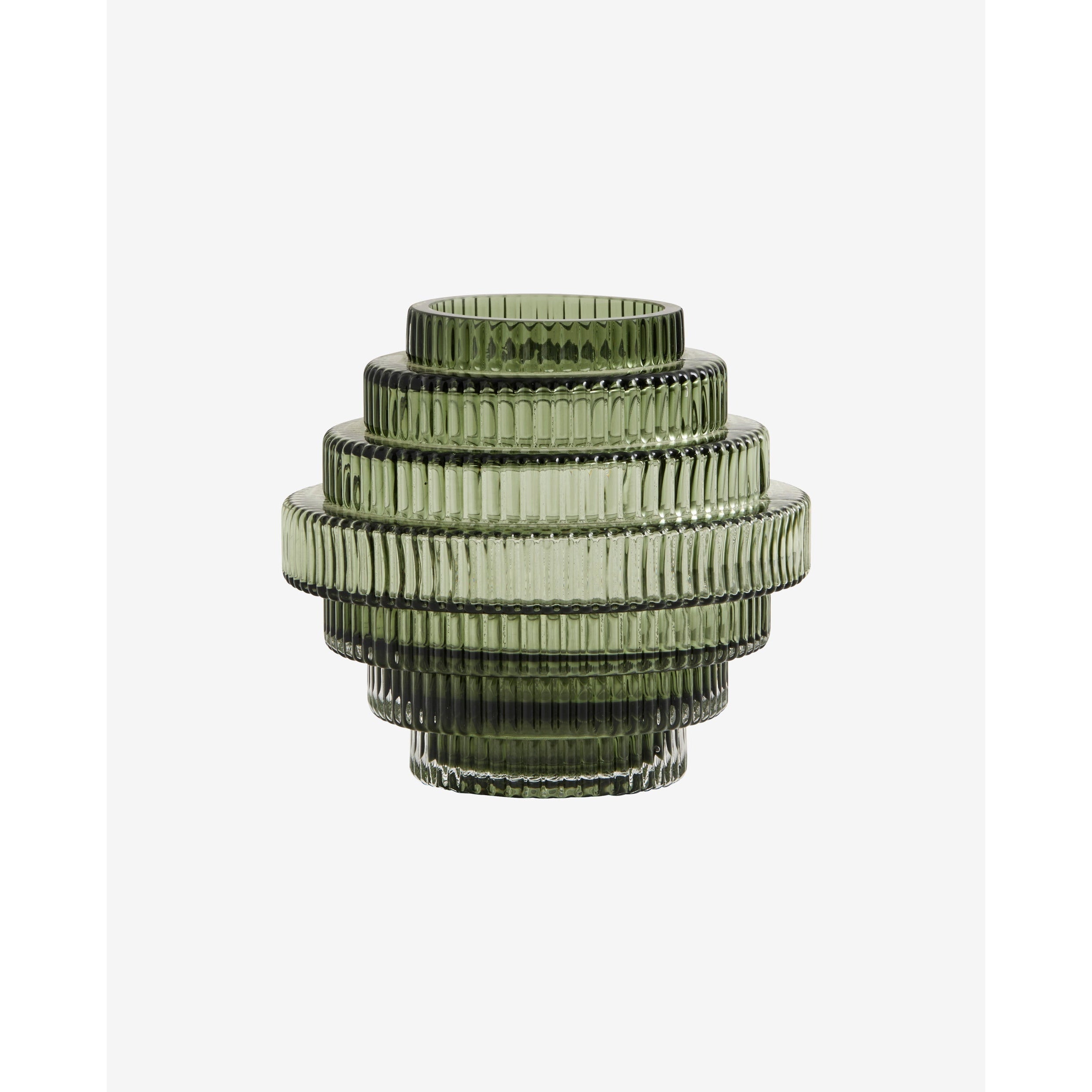 RILL vase med riller - h16 cm - vissengrøn - Nordal - DesignGaragen.dk