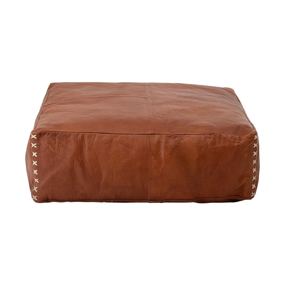 Bloomingville - Puff, brun, läder 60×60 cm