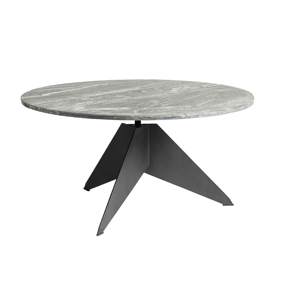 Muubs Sofabord Sway - Sort - Jern/Blå marine sten natur - H: 45 Ø: 90 cm - DesignGaragen.dk.