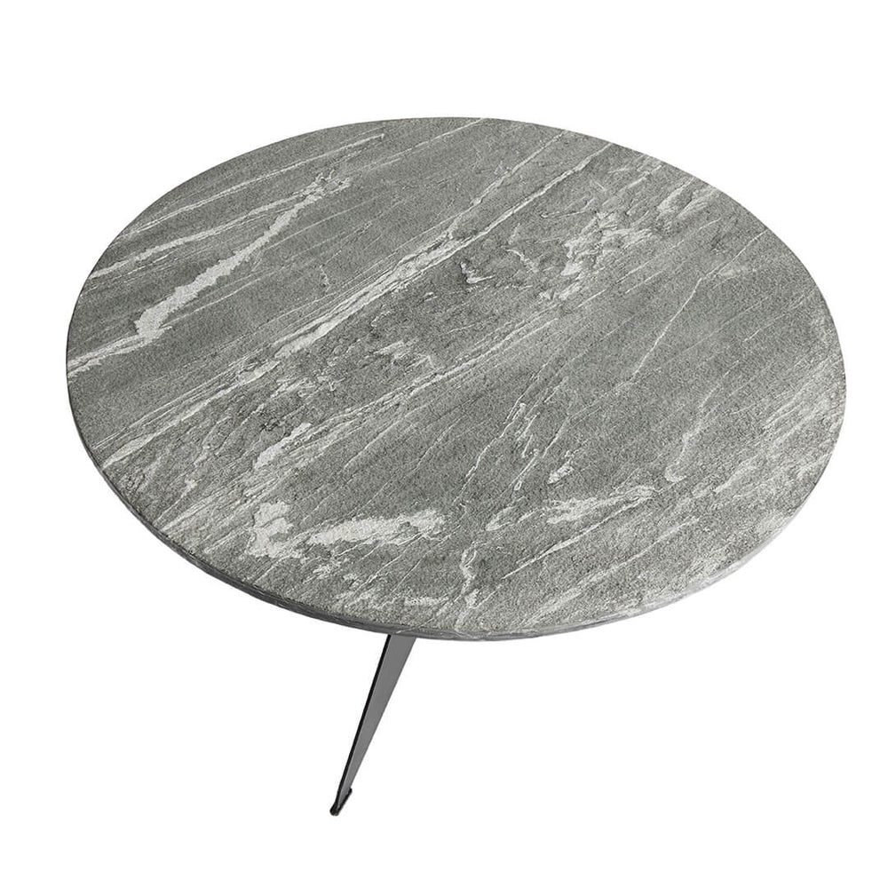 Muubs Sofabord Sway - Sort - Jern/Blå marine sten natur - H: 45 Ø: 90 cm - DesignGaragen.dk.