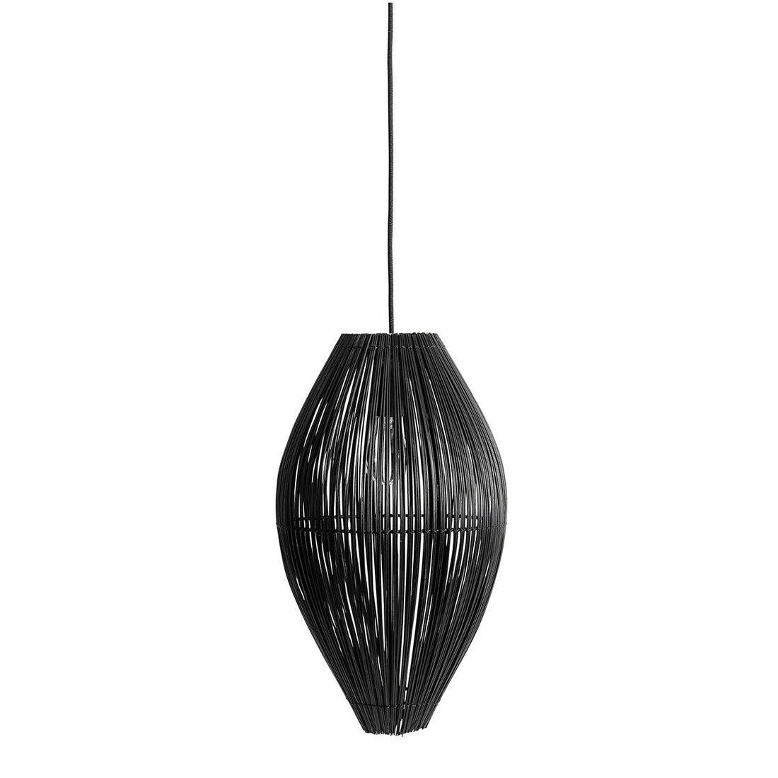 Lampe Fishtrap M - Sort - Bambus/metal - H: 45 Ø: 28 cm - Muubs - DesignGaragen.dk