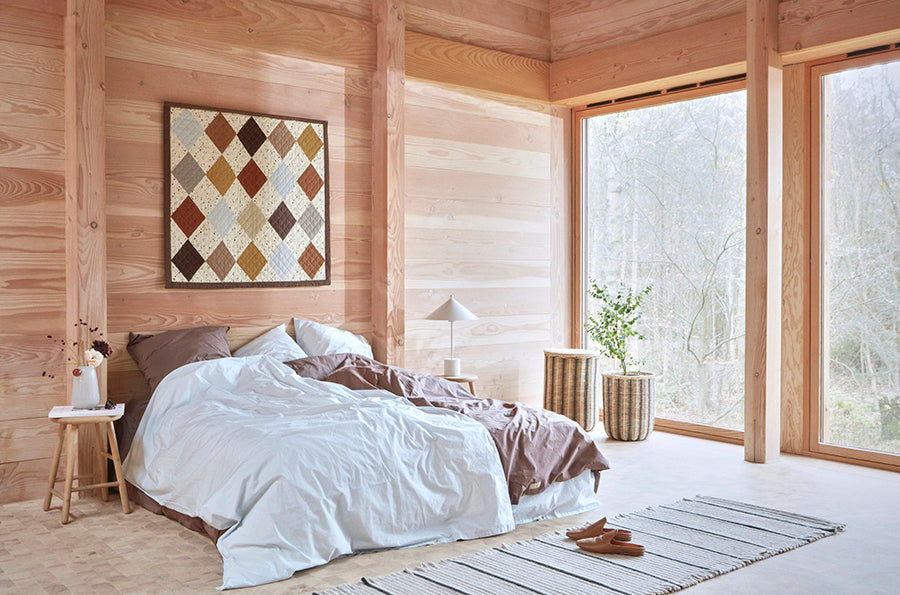 Oyoy Living Striped Tvättkorg - Natur / svart