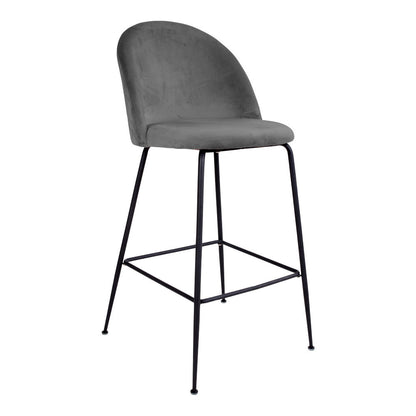 Lausanne Bare Chair - Barstol i Velor, grå med svarta ben, HN1213