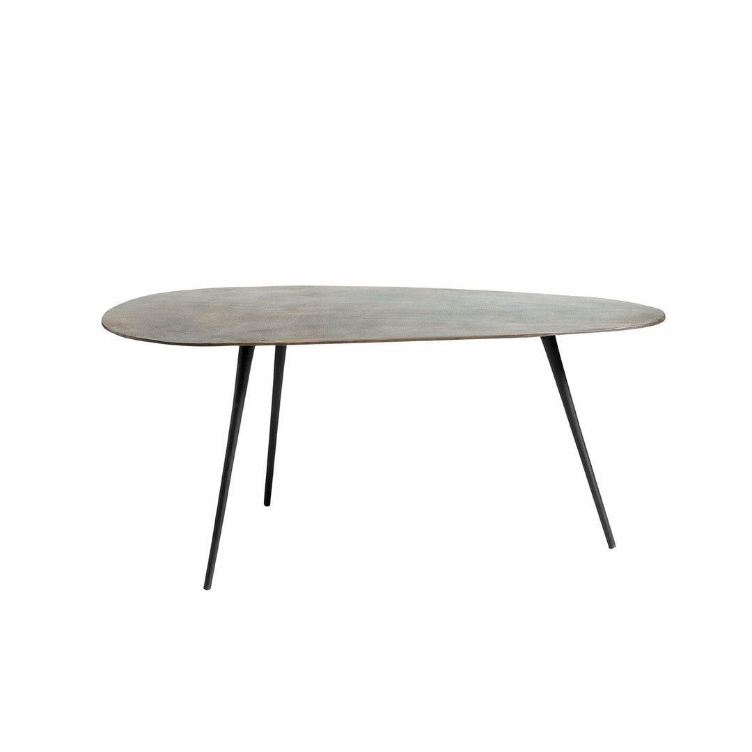 Muubs Sofabord Hitch Organic Long - Antique brass/black - Iron frame w/ alu top - W: 57 H: 50 L: 115 cm - DesignGaragen.dk.
